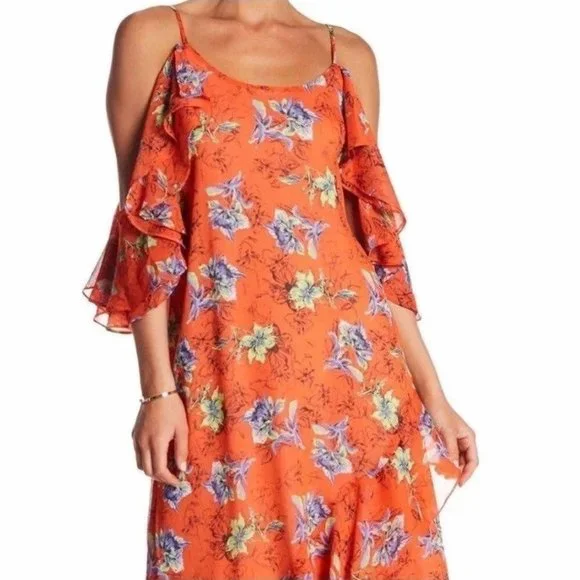 adelyn rae orange dress NEW Adelyn Rae Orange Lace Dress Size S